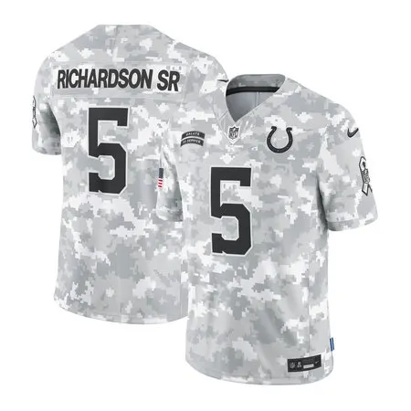 Men's Indianapolis Colts #5 Anthony Richardson Sr. Arctic Camo 2024 Salute to Service Limited Jersey