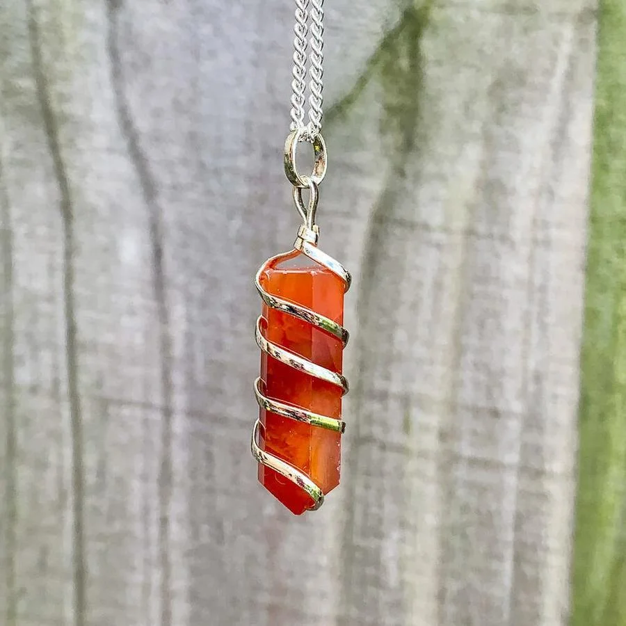 Carnelian Spiral Necklace
