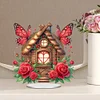 DIY Butterfly Rose Cottage Acrylic Special Shape Diamond Painting Desktop Ornaments