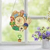 Diamond Painting Animal And Flower Hanging Clock Pendant Kit for Decoration