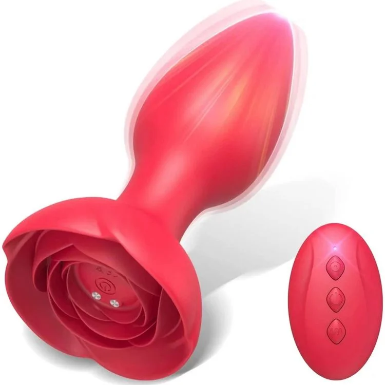 Rose Quartz Bud Butt Anal Plug With Wireless Control | Women Sex Toy