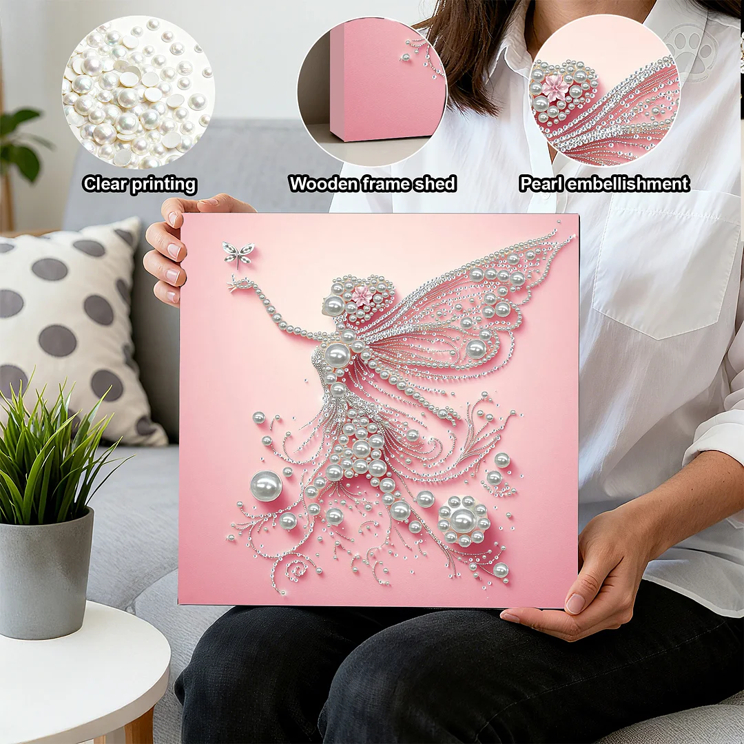 Angel Girl - DIY Pearl Diamond Art Kit With Frame 30*30cm