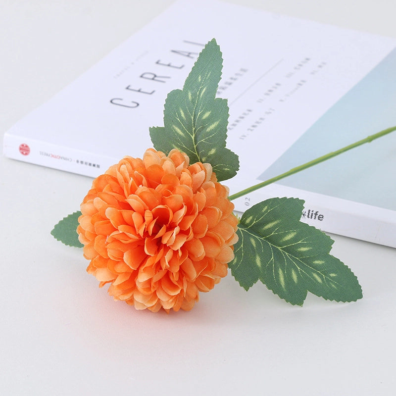 Artificial Chrysanthemum Single Ping-pong Chrysanthemum Wedding Decoration Home Living Room Soft Decoration Silk Cloth Dandelion Fake Flower