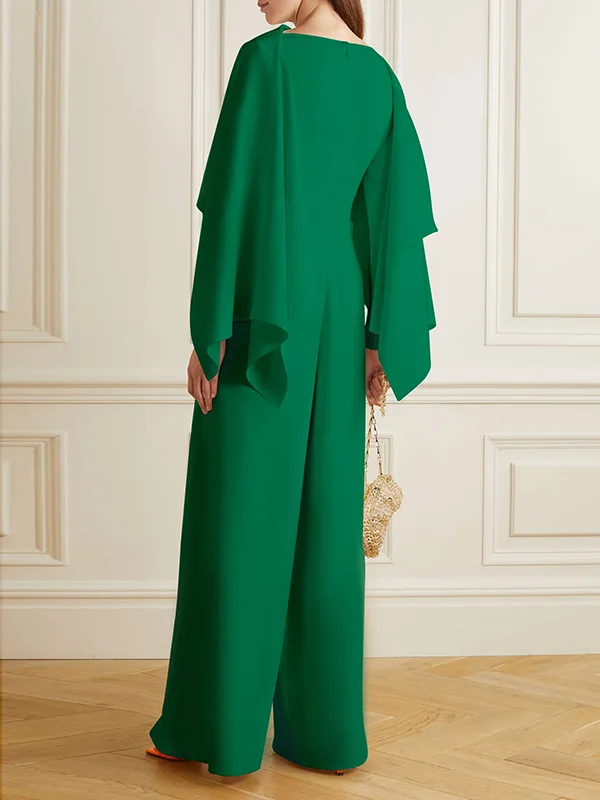 Elegant Allure: Long-Sleeve Wrap Zipper Jumpsuits in Solid Colors