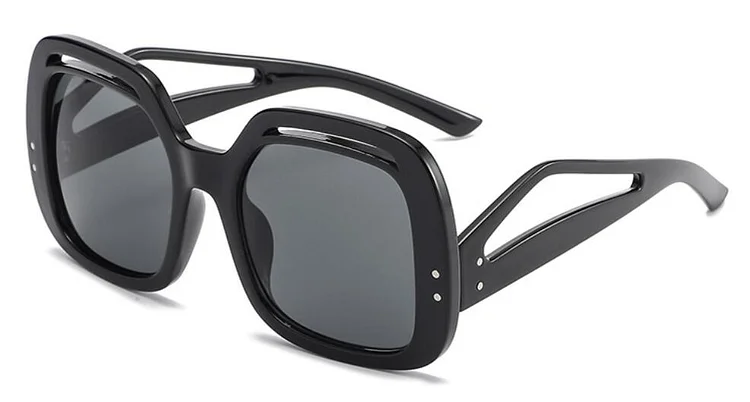 Unique Cream Oversized Sunglasses Women Vintage Brand Designer Cut Out Big Frame Square Sun Glasses 70s Playful Eyewear