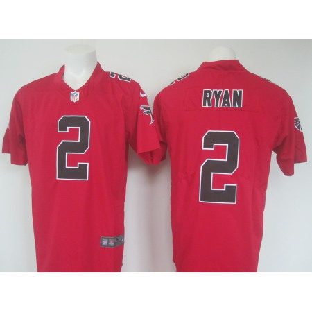 Men's  Atlanta Falcons #2 Matt Ryan Red Limited Rush Stitched NFL Jersey
