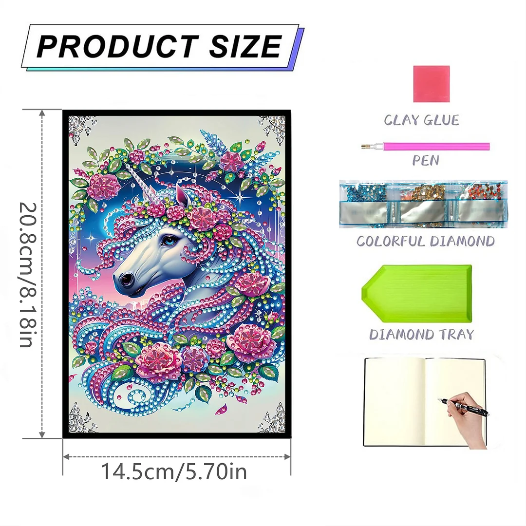 50-Page A5 Horse Diamond Painting Notebook for Adult Holiday Birthday Gift