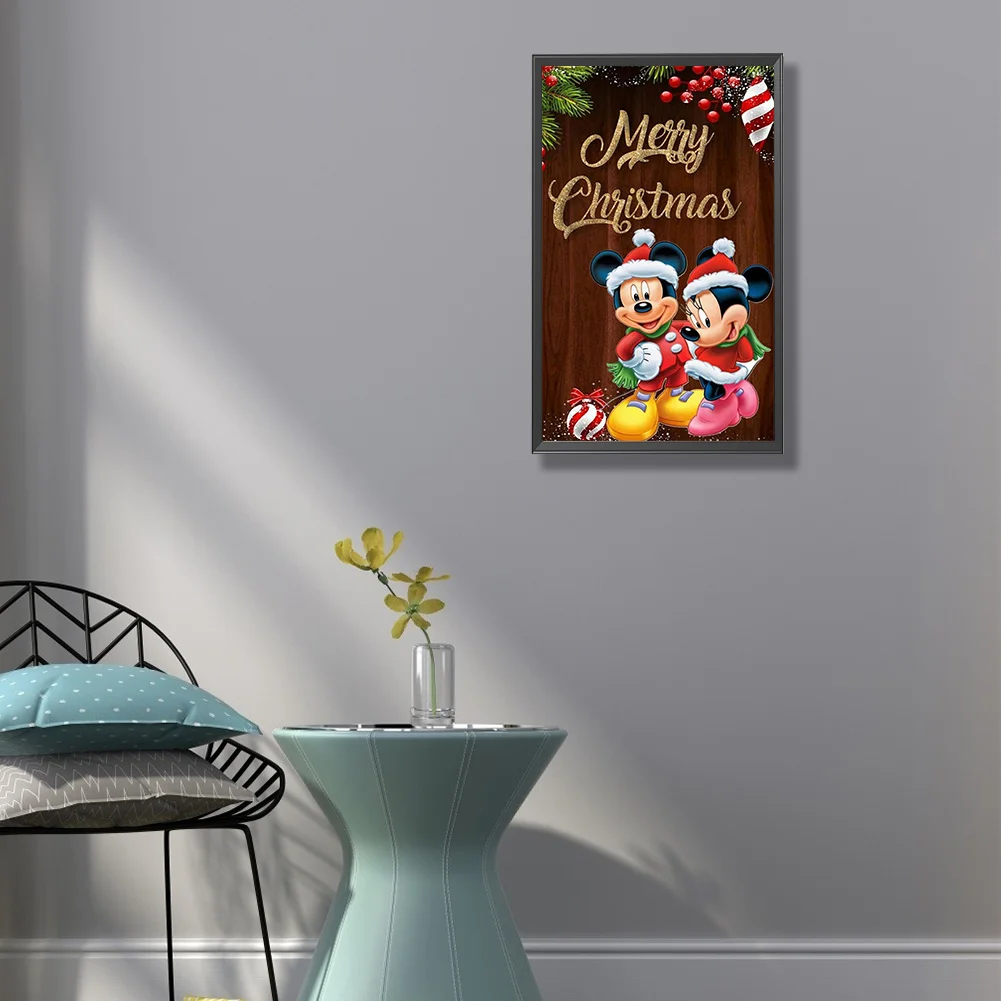 Full Round Diamond Painting 30*50cm - Mickey Mouse At Christmas