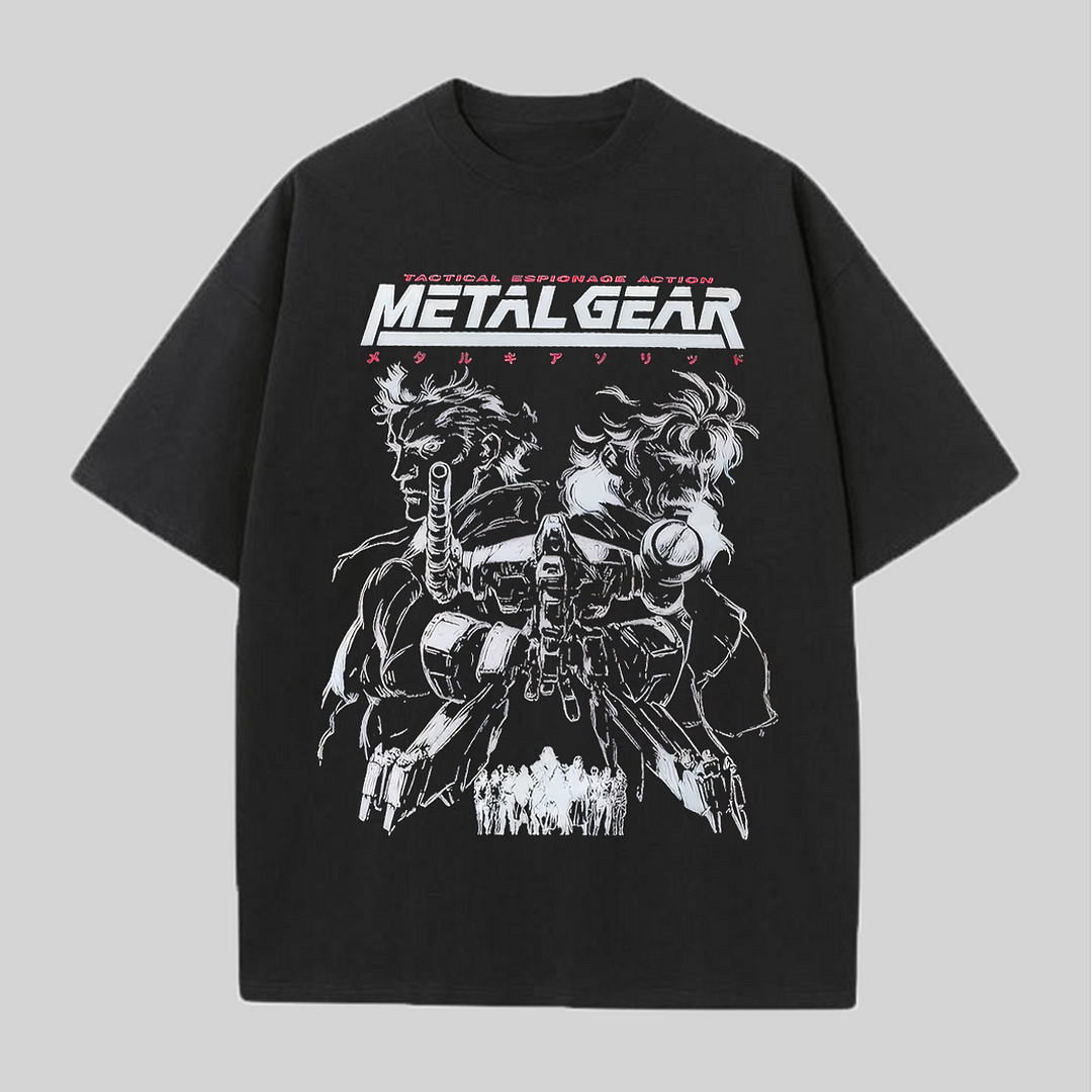 Metal Gear Printed Oversized Unisex T-shirts