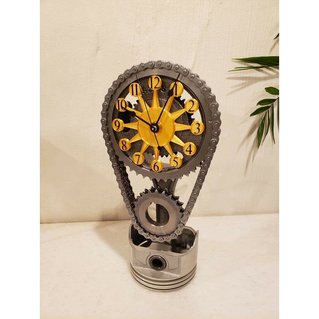 Chevy Small block Timing Chain Clock, Motorized, Rotating.