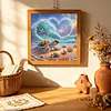 Heart Wave Turtle Family Special Shaped 5D DIY Partial Drill Diamond Painting Kits for Adults Beginners Home Decor Diamonds Dots Gem Art Kits 11.81 X11.81inch