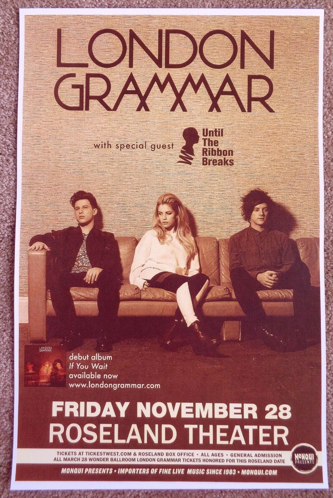 LONDON GRAMMAR 2014 Gig POSTER Portland Oregon Concert