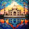 (Multi-Style)Landmark Building-11CT Stamped Cross Stitch 50*50cm(glass painting cross stitch)