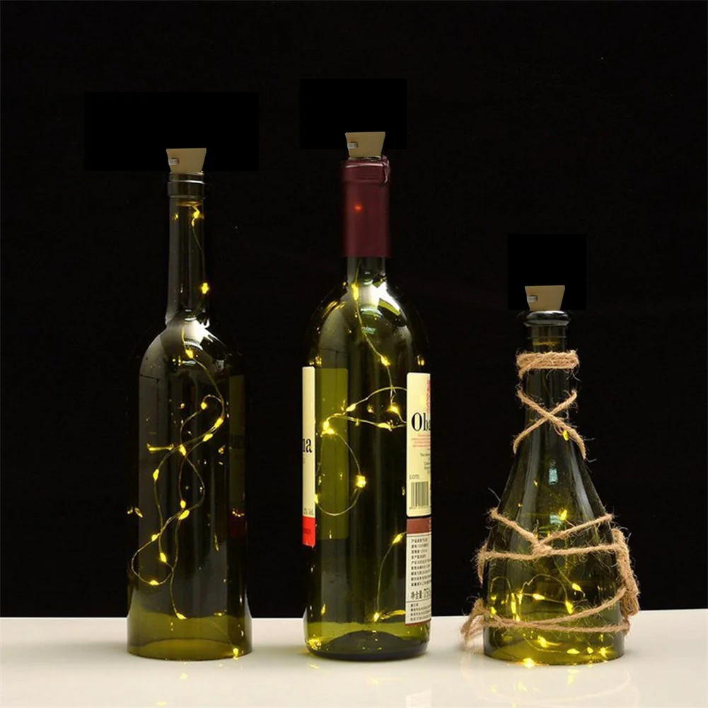2m 20LED Solar Wine Bottle String Light Wedding Cork Garland Fairy Lamp