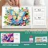 Butterfly Diamond Art Monthly Flip Tabletop Calendar January 2027 - December 2028 Small Desktop Calendar Planner 24 Months for Living Room Bedroom Office Desk Gift Giving