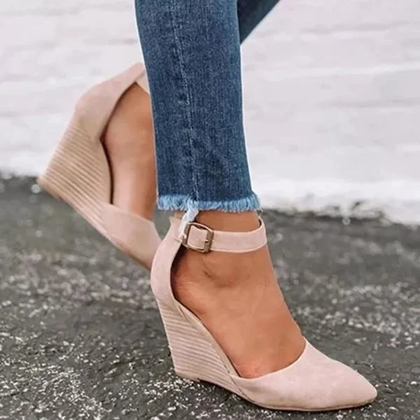 Classic Ankle Strap Wedge Shoes