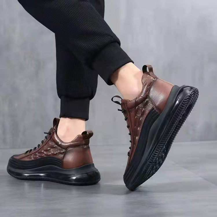 mens casual cowhide air cushion shoes