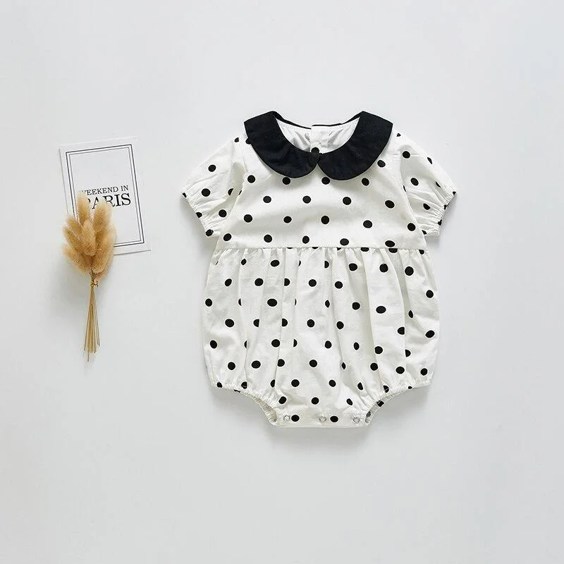 Summer 2021 Baby Kids Rompers Short Sleeve Embroidery Flower Cute Creeper Baby Girl's Bodysuit Outfits