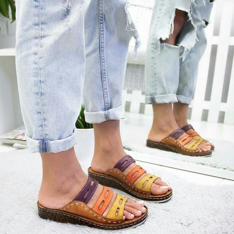 Tri - Color Comfy Bunion Corrector Orthopedic Sandal Shoe、、sdecorshop