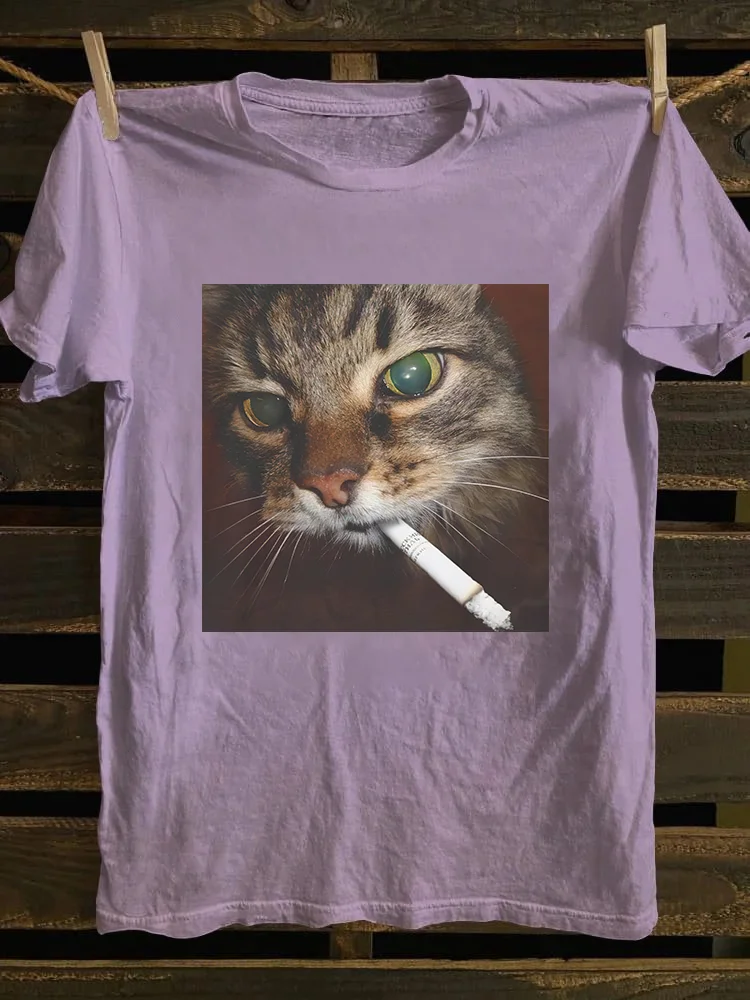 Funny Smoking Cat T-shirt
