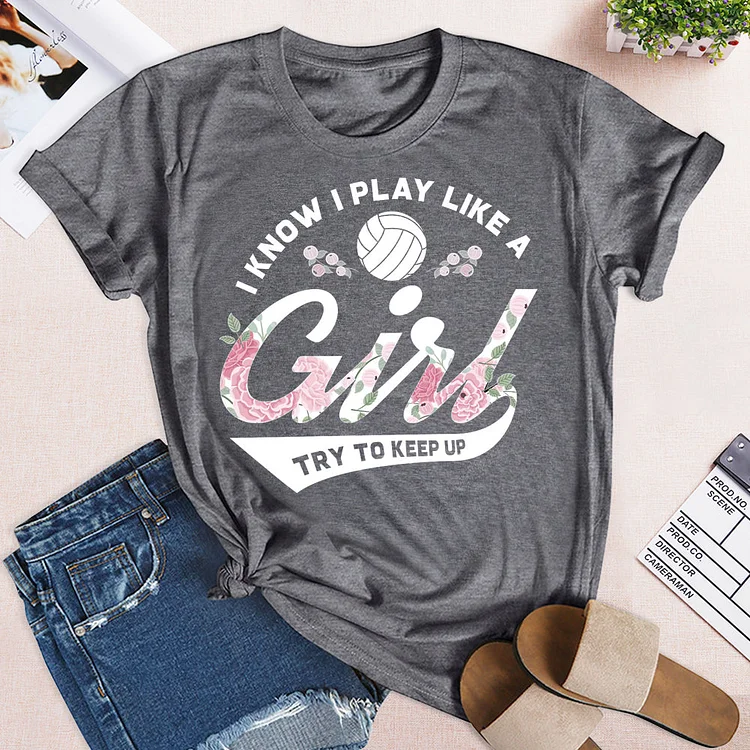 Play Like A Girl - Volleyball Gift  T-shirt Tee -04119-Annaletters