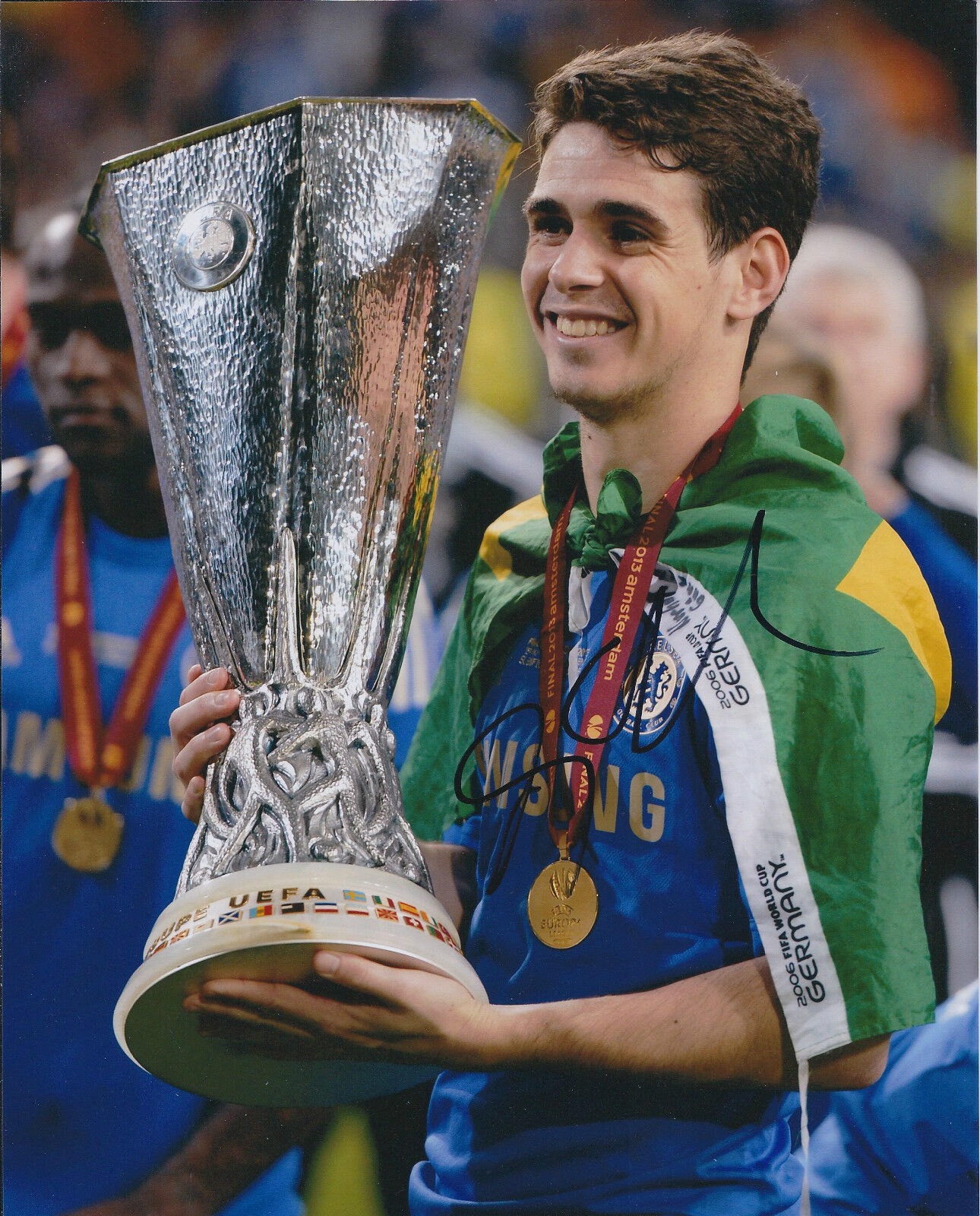 OSCAR dos Santos Emboaba Junior Signed Autograph Photo Poster painting AFTAL COA UEFA Cup Winner