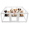 [US Local Warehouse] 12-Panel Clear Acrylic Indoor Dog Playpen 23.6 Inch-H Whelping Crate Kennel Cage Enclosure with Door Easy Assemble Pet Fence Transparent Pet Pen for Small Animals Bunny Rabbit Ferret