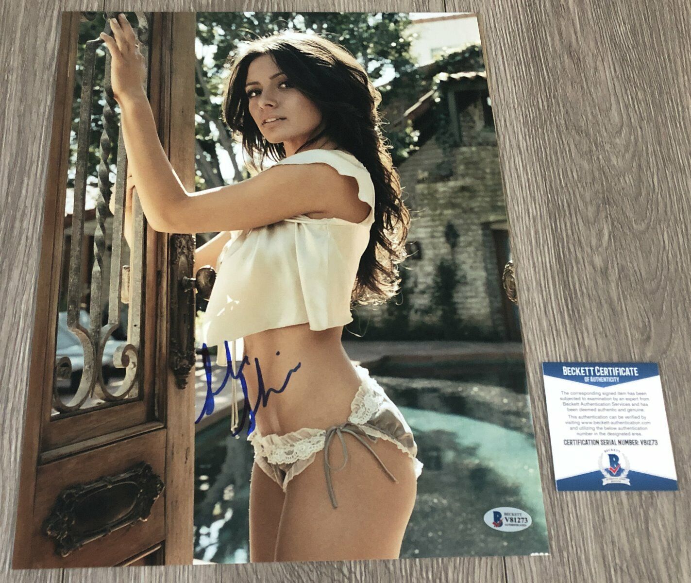 SARAH SHAHI SIGNED AUTOGRAPH THE L WORD 11x14 Photo Poster painting w/PROOF & BECKETT BAS COA