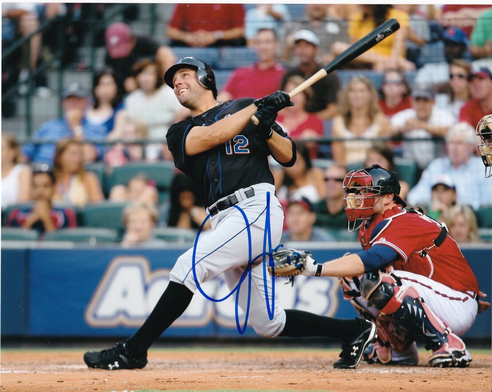 JEFF FRANCOEUR NEW YORK METS ACTION SIGNED 8x10