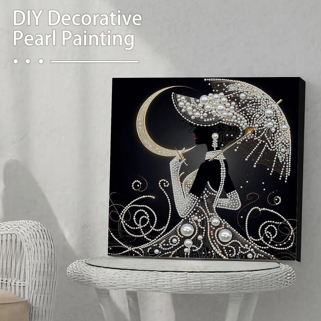 Elegant Lady - DIY Pearl Diamond Art Kit With Frame 30*30cm