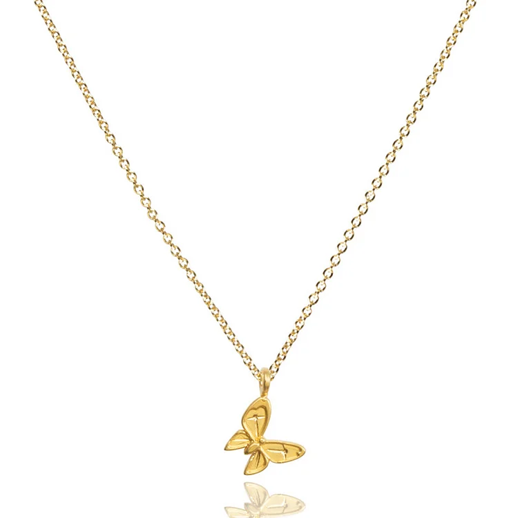 Fashion Gold Butterfly Plating Necklace  Flycurvy [product_label]