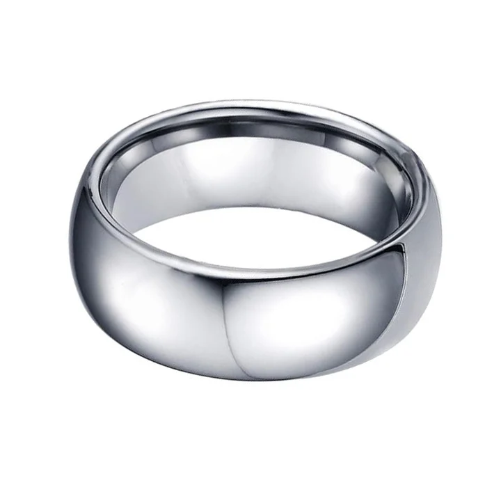 6MM 8MM Silver Full Arc High Polished Couples Tungsten Rings