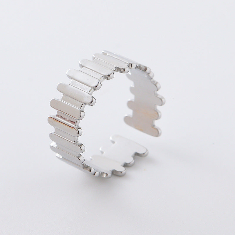 Retro Vintage Women Geometric Geometric Stainless Steel Electroplating Rings