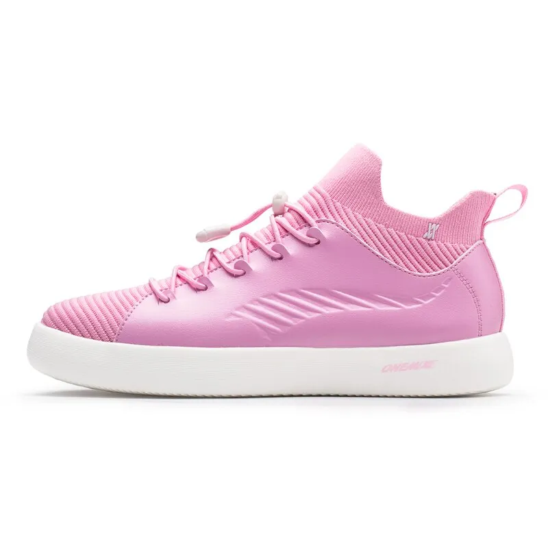 ONEMIX 2019 Couple Skateboarding Shoes Men Sneakers Leather Casual Breathable Lace Up Walking Shoes Knitted Mesh Flats Zapatos