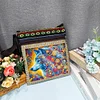 Vintage-Inspired 5D DIY Diamond Painting Waterproof Adjustable Strap Shoulder Cross Bag Kit(Flower Wolf)