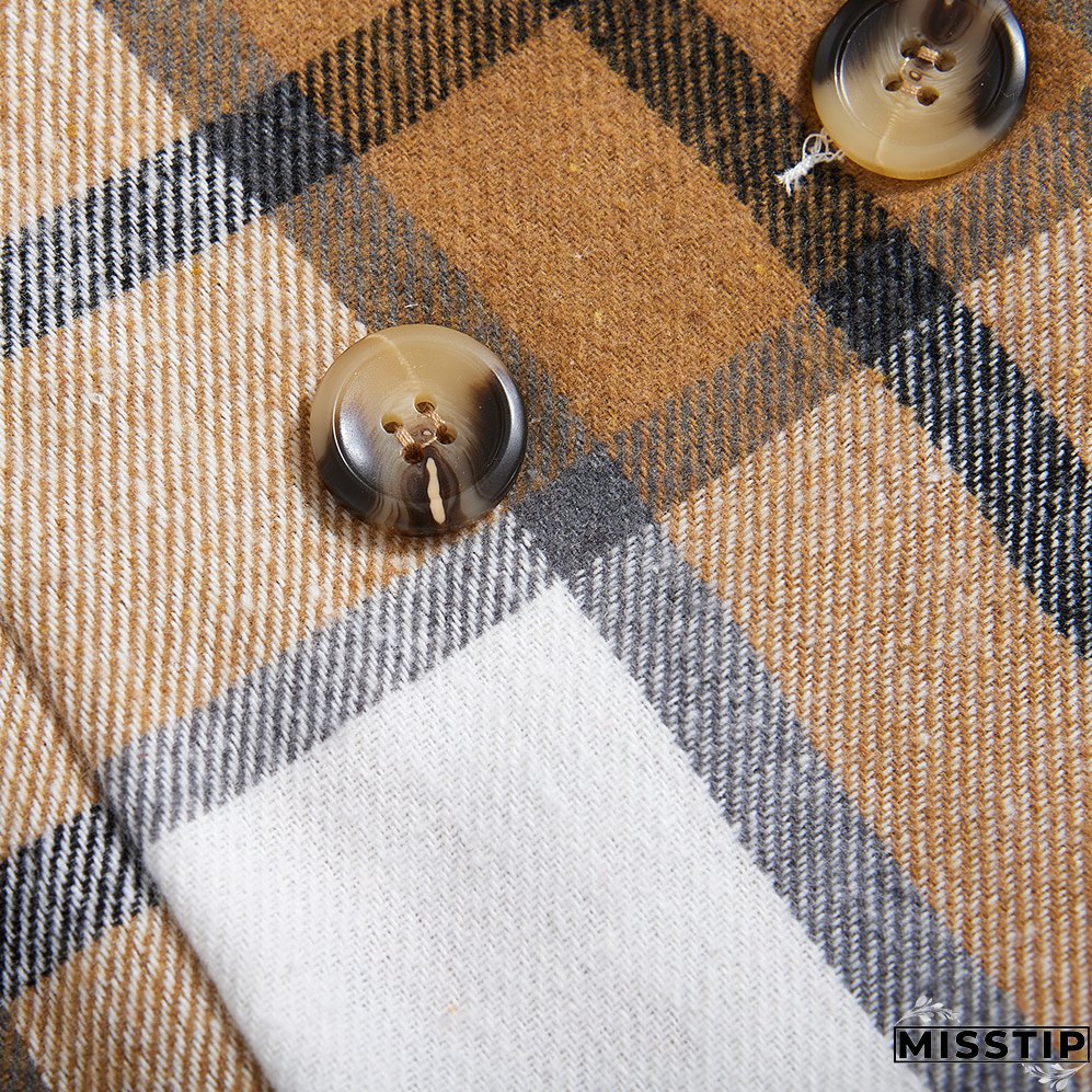 Women's Fashion Plaid Long Vest Turndown Collar Sleeveless Blazer