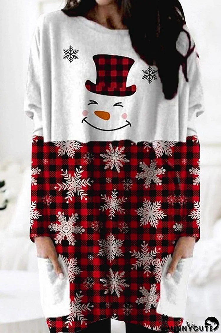 Print Color Block Christmas Sweatshirt