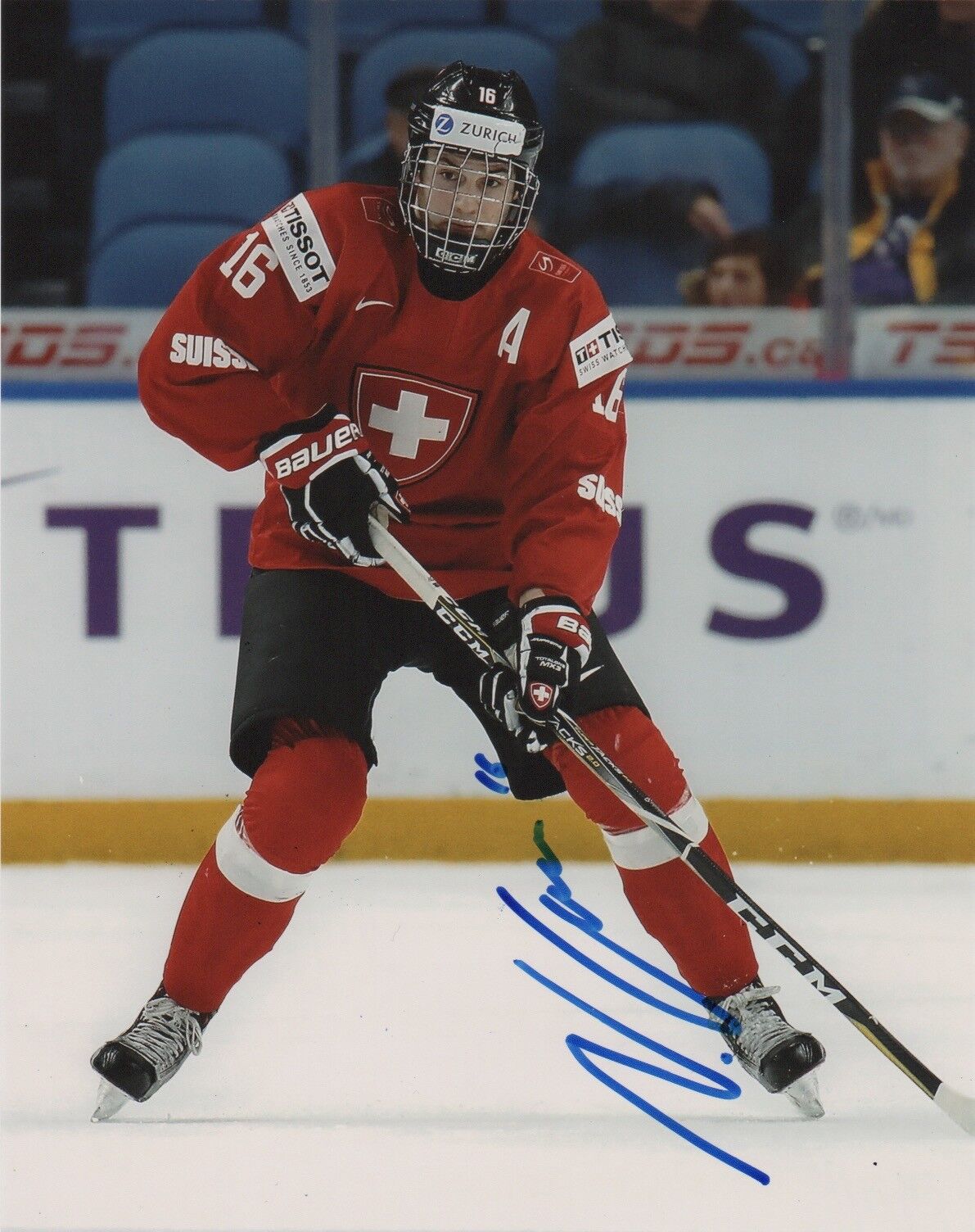 Switzerland Nico Gross Signed Autographed 8x10 NHL Photo Poster painting COA #2