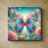 (Pre-Framed)Butterfly Flower-Special Shape Diamond Painting Kit(25x25cm)