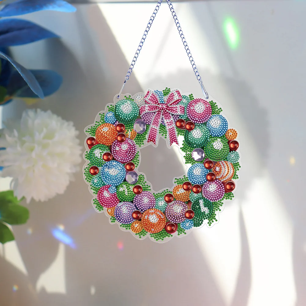 DIY Flower Wreath Acrylic Special Shaped Diamond Painting Wall Decor Wreath