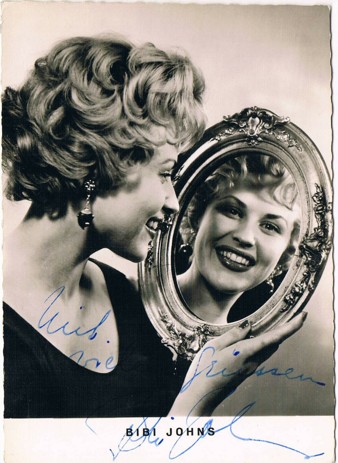 Bibi Johns 1929- autograph signed postcard Photo Poster painting 4x6