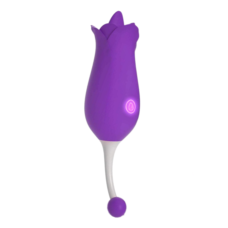 purple Female Rose Flower Sexual Toy Sucking Vibrator with Tongue