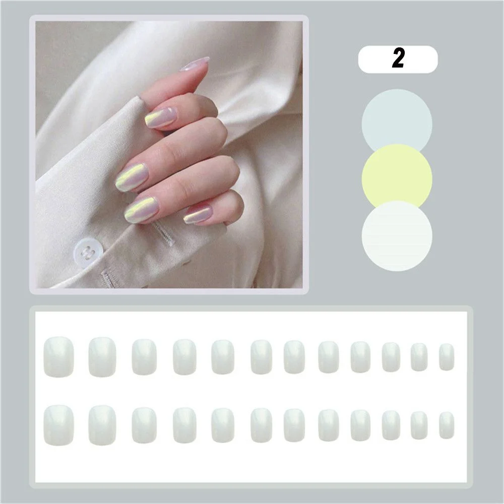 Fake Nails Art Nail Tips Press on False with Designs Set Full Cover Artificial Short Packaging Kiss Display Clear Tipsy Stick-Nail Inspo