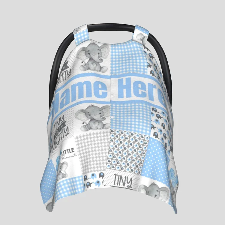 Personalized Baby Elephant Car Seat Canopy for Comfort & Unique| C63