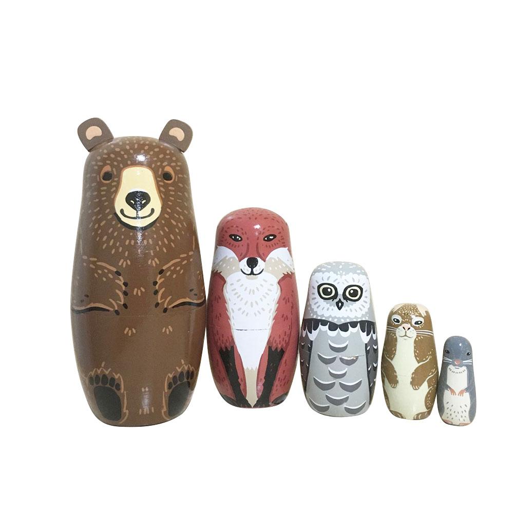 

5Pcs Bear Ear Matryoshka Nesting Dolls, 501 Original