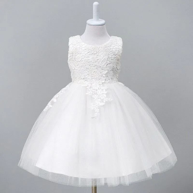 1 Year Olds Baby Birthday Party Dress White Girls Puffy Customer For Kids Wedding Flower Bridesmaids CLothing