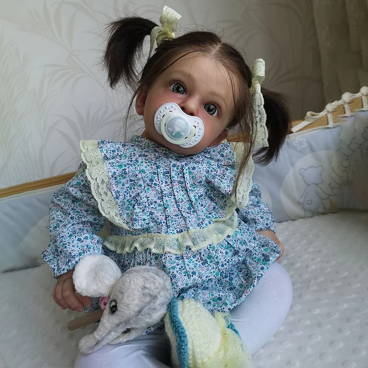 20" Lifelike Reborn Toddler Baby Doll Girl Mssir, Soft Weighted Body Reborn Doll Set Gift for Kids