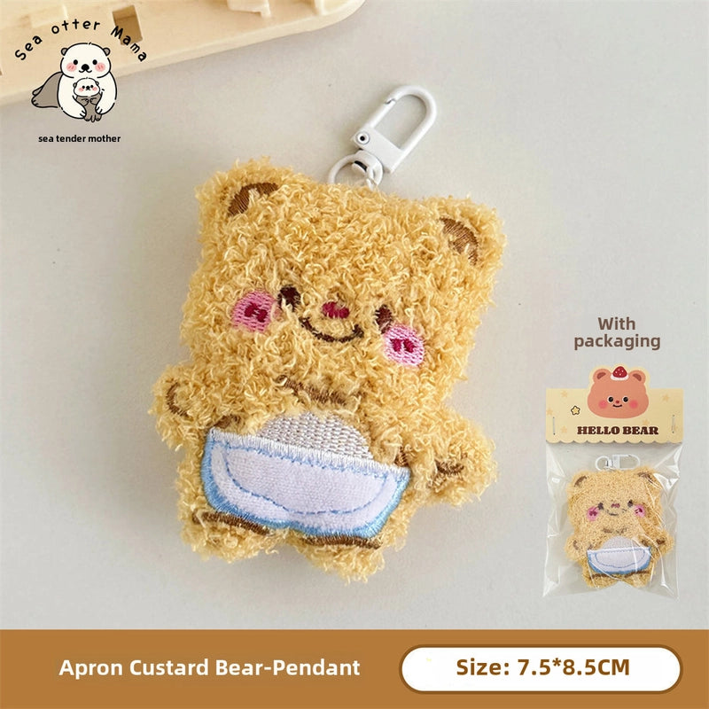 Cute Speechless Bear Doll Pendant Brooch Girl Heart Backpack Clothing Accessories Keychain Pendant