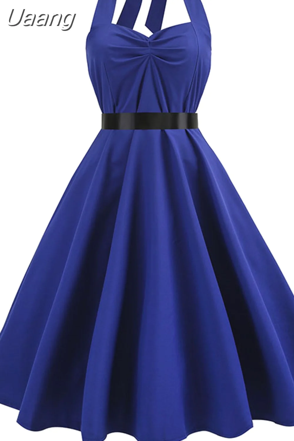 Uaang Polka Dot Halter Vintage Dress 50s 60s Gothic Pin Up Rockabilly Dress Robe Femme Sexy Retro Party Dress