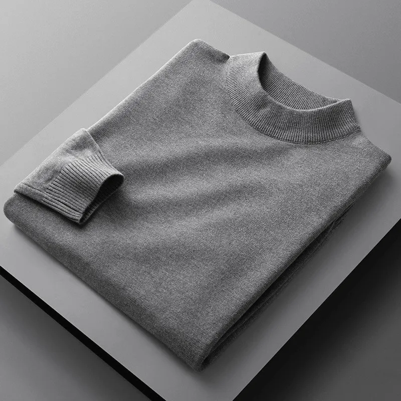 Solid Color Long Sleeve Half Turtleneck Thin Base Knitted Sweater main image 0